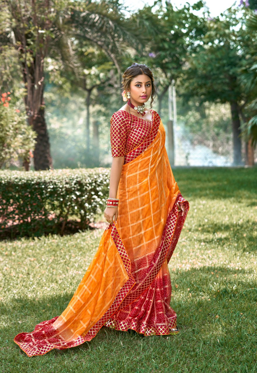 Kasvi Vaishnavi New Stylish Festive Wear Chiffon Designer Saree Collection